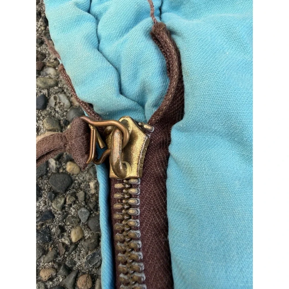 Vntg 1960 Adult Flannel Sleeping Bag Zip Together Hunting Camping 30